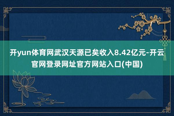 开yun体育网武汉天源已矣收入8.42亿元-开云官网登录网址官方网站入口(中国)