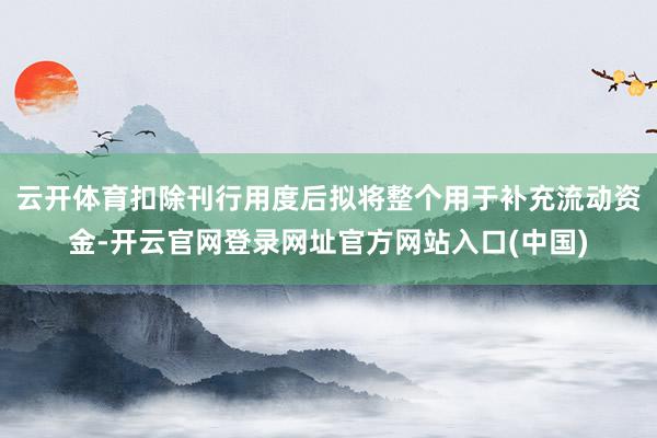 云开体育扣除刊行用度后拟将整个用于补充流动资金-开云官网登录网址官方网站入口(中国)