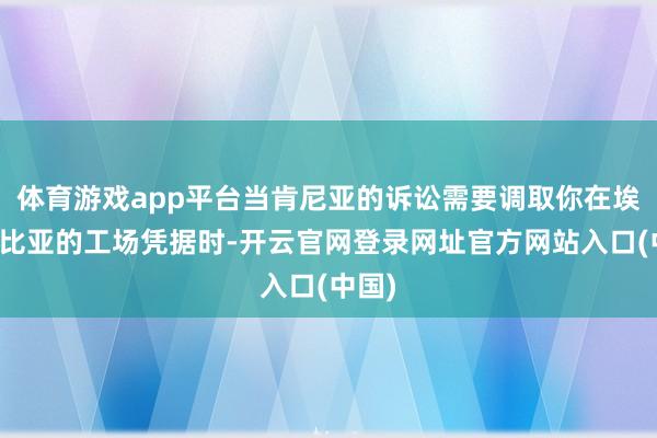 体育游戏app平台当肯尼亚的诉讼需要调取你在埃塞俄比亚的工场凭据时-开云官网登录网址官方网站入口(中国)